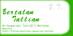 bertalan tallian business card